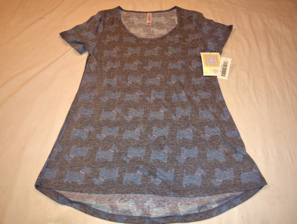 Lularoe Classic T Shirt Women's Pullover Sz Xtra Small XS NWT Scotty Dogs New